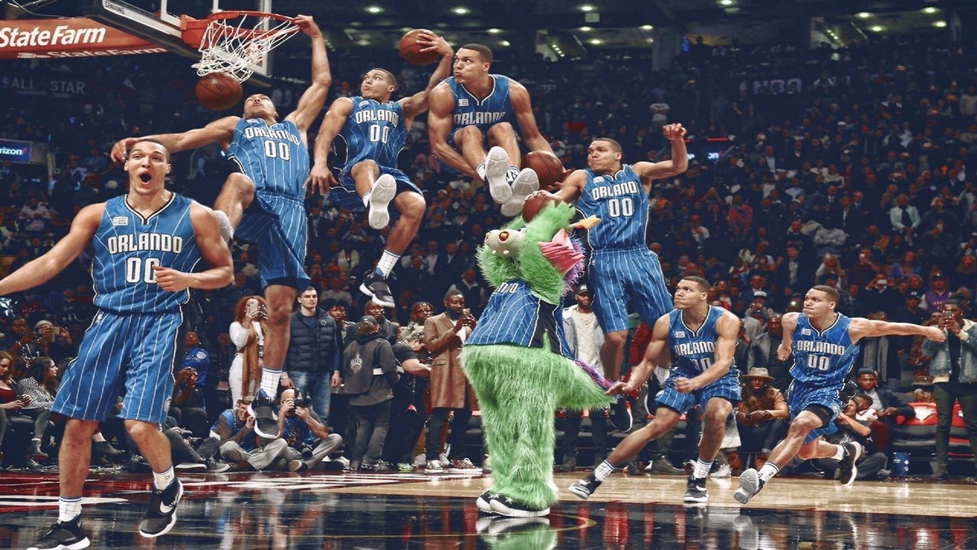 _魔术在主场爆发，逆转取胜_，魔术出场动作